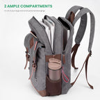 Modoker Vintage Backpack for Men Women, Canvas Bookpack Fits Most 15.6 Inches - Image 3