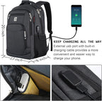 17 Inch Laptop Backpack, Business Anti Theft Slim Durable Laptops Backpack - Image 3