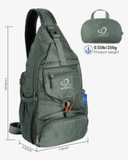 WATERFLY Packable Small Crossbody Sling Backpack Shoulder Chest Bag Daypack - Image 2