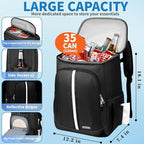 Backpack Cooler Insulated Leak Proof 35 Cans, 2 Insulated Compartments Thermal - Image 2