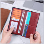 VISOUL Mens Leather Long Checkbook Bifold Wallets - Image 7