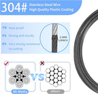3.3mm Outdoor Travel Stainless Steel Security Cable-15ft Luggage Lock Safety - Image 2