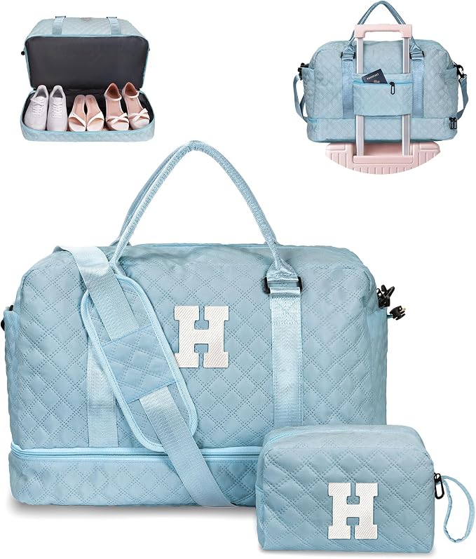 Gifts for Teen Girls-Initial Duffle Bag by Vogewood
