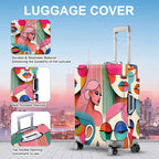 ANNA QUEEN Modern Art Fashion Luggage Cover, Stylish Abstract Woman Suitcase - Image 2