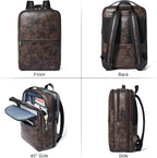 Vegan Leather Laptop Backpack for Women&Men, 16 Inch Expandable Backpack - Image 8