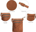 DELUXITY | Crossbody Purse Bag | Functional Multi Pocket Double Zipper Purse | - Image 5