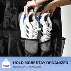 35Large Pockets Over The Door Shoe Organizer, Mesh Pockets Shoe Holder Rack - Image 3