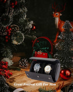 MR.OKAY 2 Watch Travel Case- Classic Leather Watch Case - Image 3