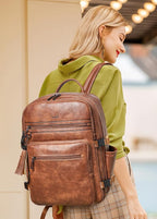Shrrie Laptop Backpack for Women, Vegan Leather Backpack Work Computer - Image 2