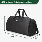 Halfday Convertible 2-in-1 Garment Duffel Weekender Bag 40L | Wrinkle-Free - Image 6