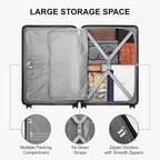 LEVEL8 Elegance Checked Luggage, 24 Inch Hardside Suitcase, Lightweight Matte - Image 6