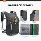 SKYSPER Small Hiking Backpack - 15L Travel Daypack Lightweight Bag Water - Image 5