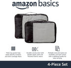Amazon Basics 4 Piece Packing Travel Organizer Zipper Cubes Set, Medium and - Image 2