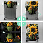 Suitcase Protector Plus 1 Luggage Tag, Sunflower Orchids Travel Suitcase Cover - Image 7