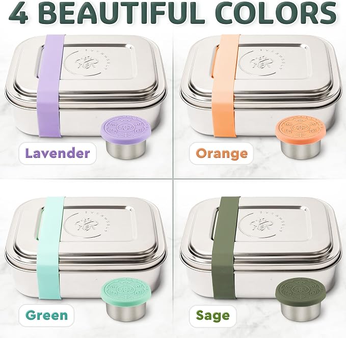 Everusely - Bento Box - Lavender, 37oz / 1.1 L - Stainless Steel Lunch Box - 3 - Image 8