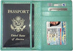 Personalized Monogrammed Turquoise Leather RFID Passport Wallet - Image 5
