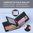 VISOUL Mens Carbon Fiber Leather Bifold Wallet - Image 2