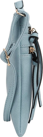 DELUXITY | Crossbody Purse Bag | Functional Multi Pocket Double Zipper Purse | - Image 3