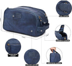 LEATHER VILLAGE Premium Leather Toiletry Travel Pouch - Image 4