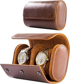 MR.OKAY 2 Watch Travel Case-Classic Leather Watch Case by MR.OKAY