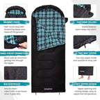 KingCamp Sleeping Bag for Adults, Cold Weather & Warm XL Big and Tall Flannel - Image 3