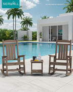 SERWALL Outdoor Rocking Chair Set of 2, HDPE Patio Rocking Chair All-Weather - Image 2