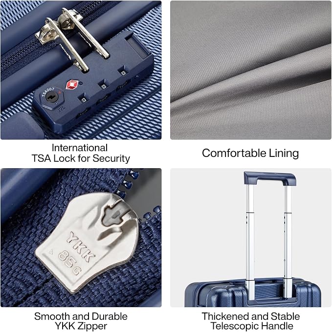 Hanke 20 Inch Carry On Luggage 22x14x9 Airline Approved Lightweight PC Hard - Image 8