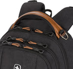 SwissGear 5505 Cecil 16” Laptop Backpack Black Canvas/Brown – Daily Laptop Bag - Image 7