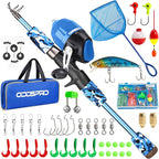 ODDSPRO Kids Fishing Pole Pink, Portable Telescopic Fishing Rod and Reel Combo by ODDSPRO