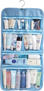 Foldable Clear Hanging Travel Toiletry Bag Cosmetic Organiser Storage - Image 2
