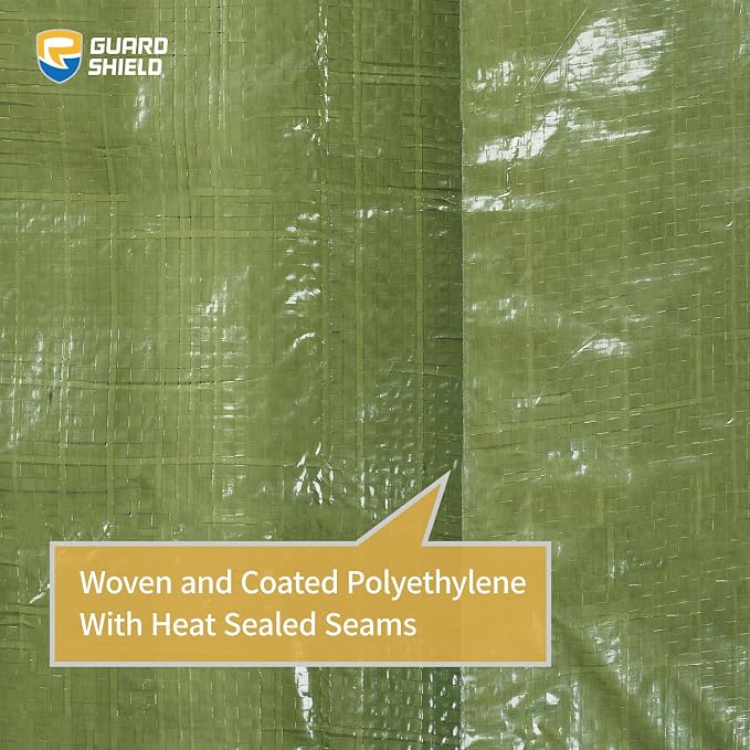 GUARD SHIELD Tarp Green 9x12 Feet Multi Purpose Waterproof Poly Tarp Cover 5mil - Image 5
