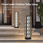 Grand patio 2-Piece Outdoor Solar-Powered Woven Wicker Lantern Floor Lamp - Image 2