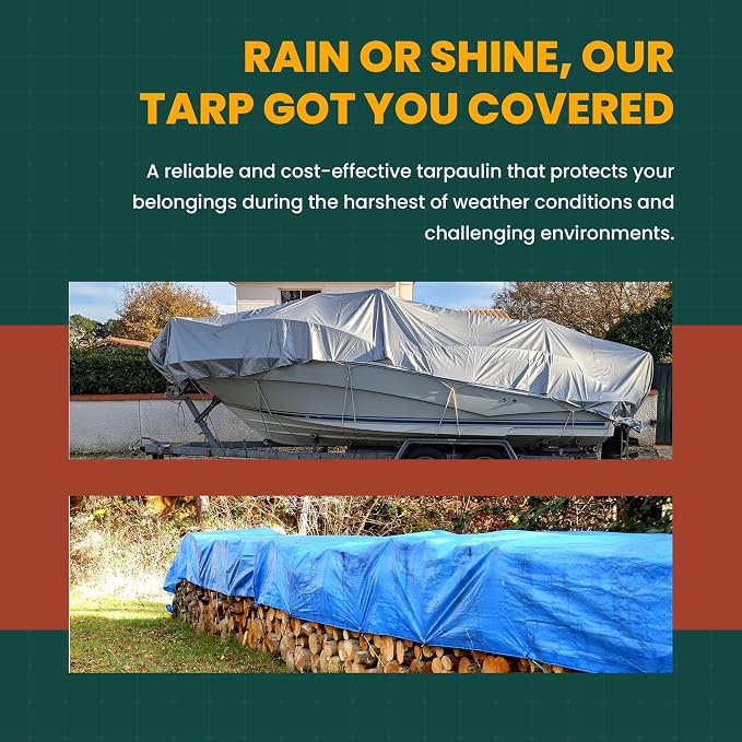 Tarp Cover White Heavy Duty 20 Mill Thick Material, Waterproof 20'X20' Great - Image 6