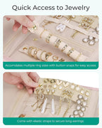 BAGSMART Travel Jewelry Case Organizer, Roll Foldable Jewelry Case - Image 4