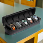 Hard Watch Travel Case, 5 slot Watch Roll Case Storage and Organizer - Image 2