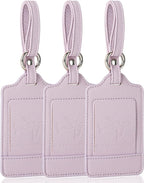 Teskyer Luggage Tags, 3 Pack Premium PU Leather Luggage Tags by TESKYER
