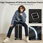Hanke 24 Inch Luggage with Cup Holder and Charge, Top Opening Hard Shell - Image 7