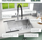 25-Inch Drop-In Kitchen Sink, SINKVINE 25" x 22" Stainless Steel Indoor and - Image 6