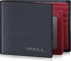 VISOUL Wallet for Men with 2 ID Windows 8 Credit Card Slots 2 Cash Compartments by VISOUL