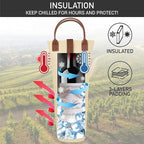 opux Wine Bag Single Bottle Carrier Tote, Insulated Travel Wine Cooler Bag - Image 2