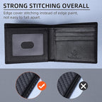VISOUL Mens Carbon Fiber Leather Bifold Wallet - Image 7