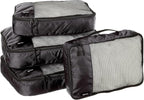 Amazon Basics 4 Piece Packing Travel Organizer Zipper Cubes Set, Medium and by AmazonBasics
