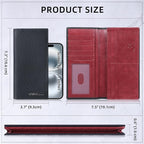 VISOUL Mens Leather Long Checkbook Bifold Wallets - Image 4