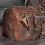 24 Inch Genuine Leather Duffle Bag - Image 10