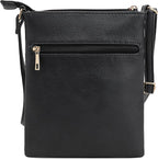 DELUXITY Crossbody Purse Bag Shoulder Bag Multi Pocket Zipper Purse | Black - Image 2