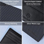 VISOUL Mens Carbon Fiber Leather Bifold Wallet - Image 4
