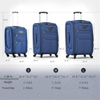 Merax Softside Luggage Set Softshell Lightweight 3 Piece Spinner Suitcase 22" - Image 7