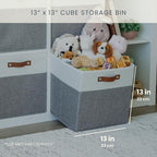 OrganiHaus 13x13 Cube Fabric Storage Bins Set of 4, Fabric Storage Cubes w/ - Image 2