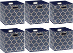 SIMPLE HOUSEWARE 11-Inch Collapsible Fabric Cube Storage Bin - Image 4