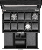 ROTHWELL 10-Slot Watch Box in Leather by RothwellSanFrancisco